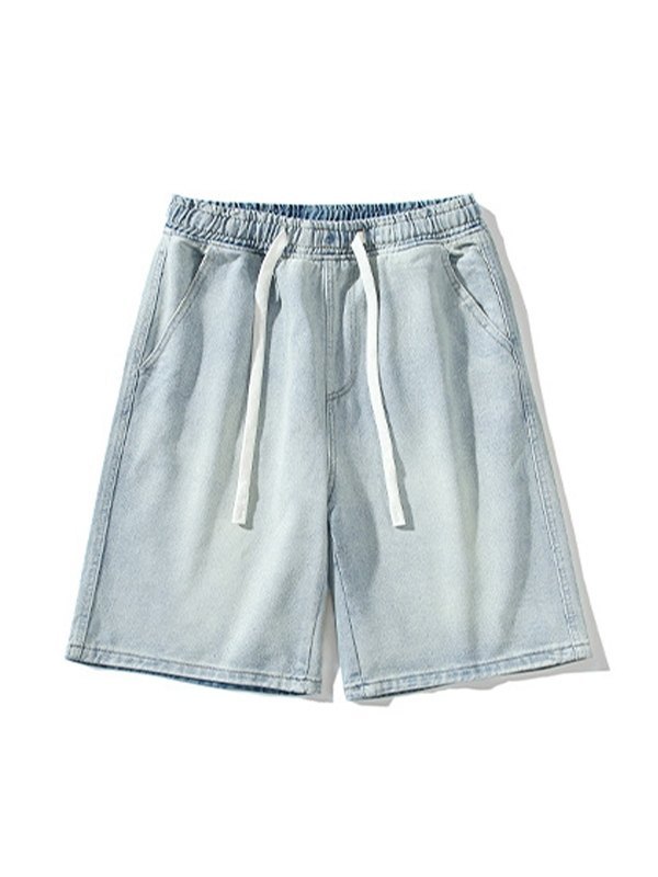 Locker geschnittene Denim-Shorts für Herren in Basic-Waschung-4
