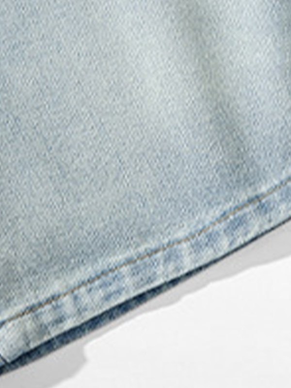 Locker geschnittene Denim-Shorts für Herren in Basic-Waschung-6