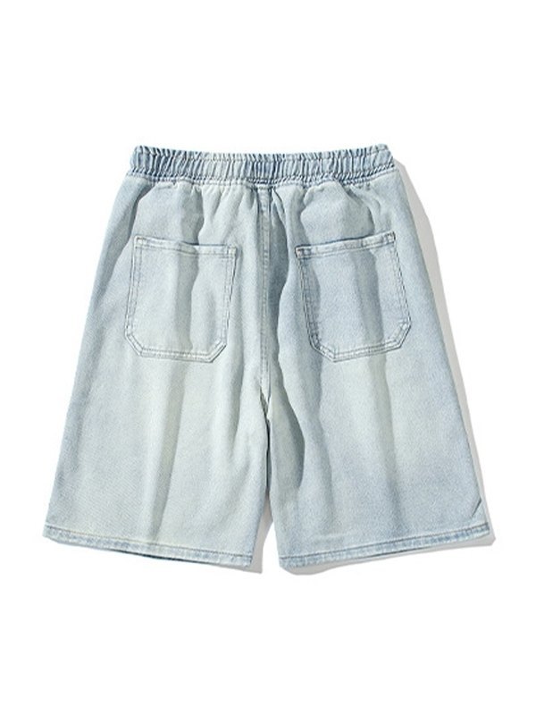 Locker geschnittene Denim-Shorts für Herren in Basic-Waschung-5